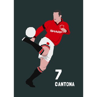 เอริก ก็องโตนา Eric Cantona Manchester United MUFC แมนเชสเตอร์ยูไนเต็ด แมนยู Poster โปสเตอร์ รูปภาพ Red Devils ฟุตบอล