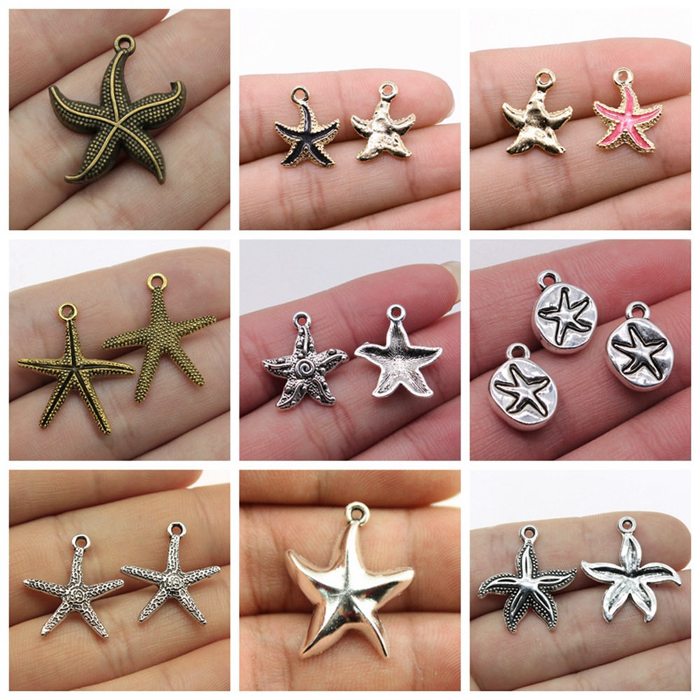 20ชิ้นปลาดาวน่ารักเสน่ห์อุปกรณ์เสริมสําหรับเครื่องประดับ