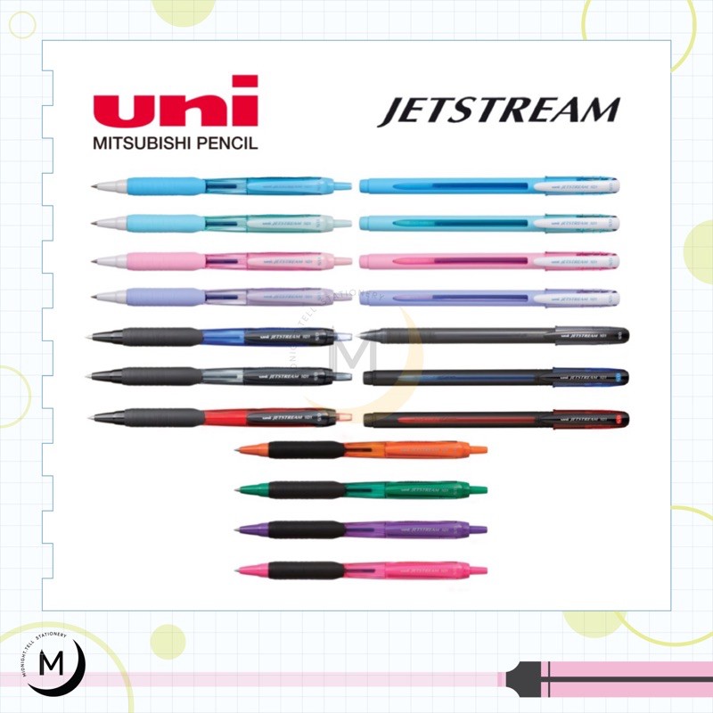 ปากกาลูกลื่น Uni Jetstream 101 หัว 0.5 / 0.7 mm. หมึกสี น้ำเงิน แดง ดำ แบบกด และ แบบปลอก ยูนิ เจ็ทสตรีม