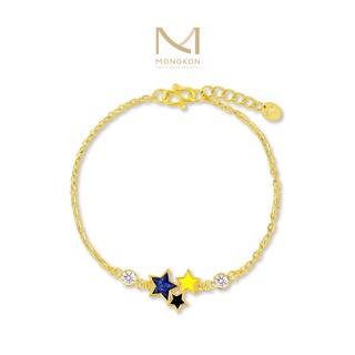 Mongkon Gold ทองคำแท้บริสุทธิ์สูง 96.5% สร้อยข้อมือ 1 สลึง Triple star