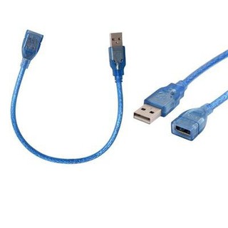 สายต่อเพิ่มความยาว ตัวผู้/ตัวเมีย สาย USB 2.0 ( USB2.0 Extension Cable) ยาว 30cm สีฟ้า