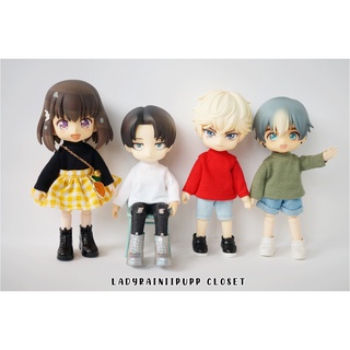 เสื้อยืดแขนยาว 12 สี | ชุดสเกล 1:12 | Nendoroid Doll ,OB11 , TozDoll , YMY , PICCODO , DDF