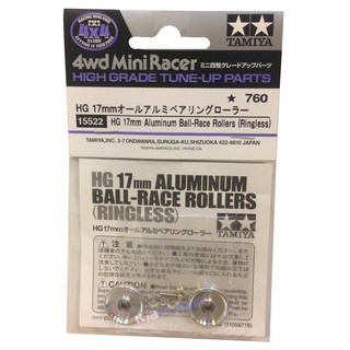 15522 Tamiya Mini 4WD HG 17mm Aluminum Ball Race Rollers (Ringless)