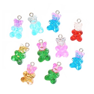 CHARMS จี้เครื่องประดับรูปหมีน่ารักขนาด 11X20 มม . 10 ชิ้น