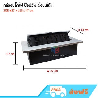 กล่องปลั๊กไฟ ป็อปอัพ ฝั่งบนโต๊ะ POWER3+LAN1+TEL1 รหัส 2419