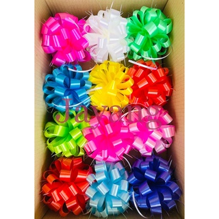 ริบบิ้นติดของขวัญ ดอกตระกร้อเบอร์ 5 20ดอก/125บาทโบว์ติดเครื่องสังฆภัณฑ์ ติดของชำร่วย