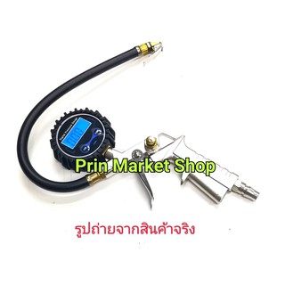 หัวเติมลม  + เกจ์วัดลม ดิจิตอล digital tire gauge เกจ์วัดลม เติมลม ยางรถยนต์ ล้อรถยนต์  รถมอเตอร์ไซค์ รถจักรยาน