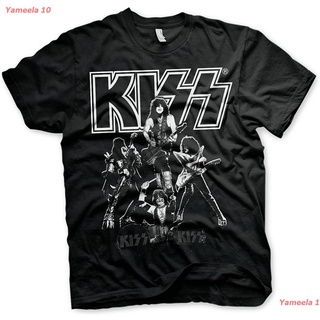 เสื้อยืดผ้าฝ้ายพิมพ์ลายขายดีKISS Officially Licensed Hottest Show On Earth Mens T-Shirt (Black), Large คิส วงร็อค เสื้อ