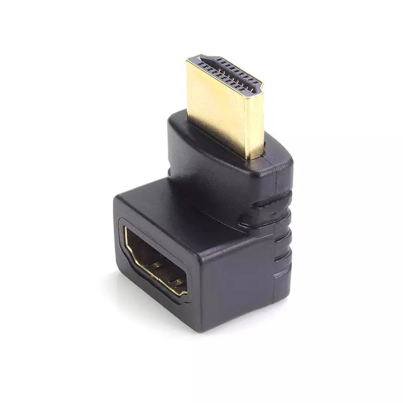 HDMI Wellcore/oem ตัวต่อสาย HDMI แบบงอ สำหรับพื้นที่แคบในการเสียบช่อง HDTV ของทีวี (270องศา)
