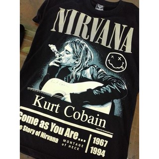 NTS 264 NIRVANA ROCK เสื้อยืด เสื้อวง เสื้อดำ สกรีนลายอย่างดี ผ้าหนานุ่ม ไม่หดไม่ย้วย NTS T SHIRT S M L XL XXL