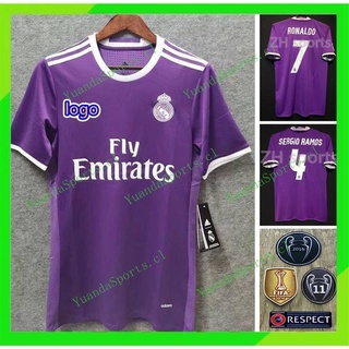 เสื้อกีฬาแขนสั้น ลายทีมชาติฟุตบอล Real Madrid 16/17 2016/2017 BELE11 RONALDO 7 SERGIO Ramos 4