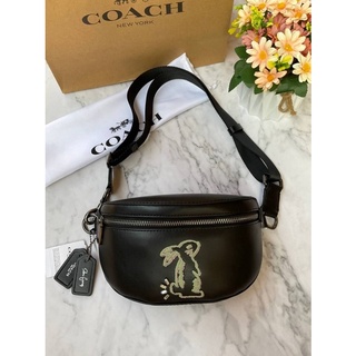 COACH SELENA BELT BAG WITH BUNNY (39316 Black)