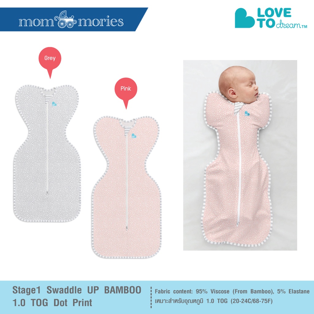Love To Dream ผ้าห่อตัวเด็กแรกเกิด Stage1 Swaddle UPBamboo 1.0 TOG