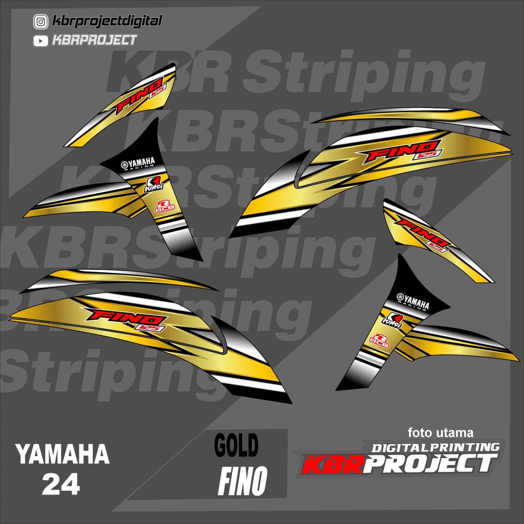 สติ๊กเกอร์ติดมอเตอร์ไซค์ - Fino striping - มอเตอร์ไซค์yamaha - มอเตอร์ไซค์ - Fino - สติ๊กเกอร์วาริat