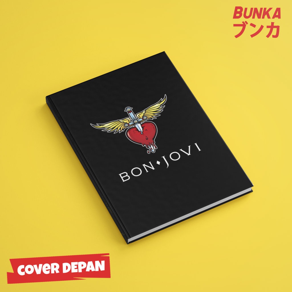 Notebook 80s Band Bon Jovi Logo 2 ปกแข็ง A5 Notebook Notes Agenda Planner Journal