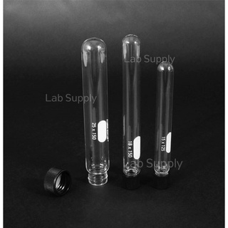 OBEROI/UK_หลอดทดลองแก้วพร้อมฝาเกลียวสีดำ test tube screw cap 10 หลอด