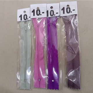 10 บาท ซิปเปิดท้าย ซิปหูกระเป๋า  ขนาด 16 cm.