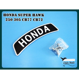 HONDA SUPER HAWK 250 305 CB77 CB72 FRONT FENDER NAME PLATE SET // ป้ายชื่อ ป้ายบังโคลนหน้า ฮอนด้า สีดำ ตัวหนังสือขาว