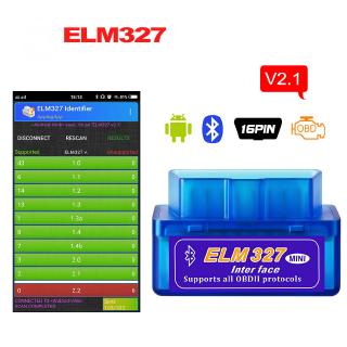 Elm327 v2.1 เครื่องอ่านโค้ดบลูทูธ OBD2 ELM 327 v 2.1 สําหรับ Android 12 v