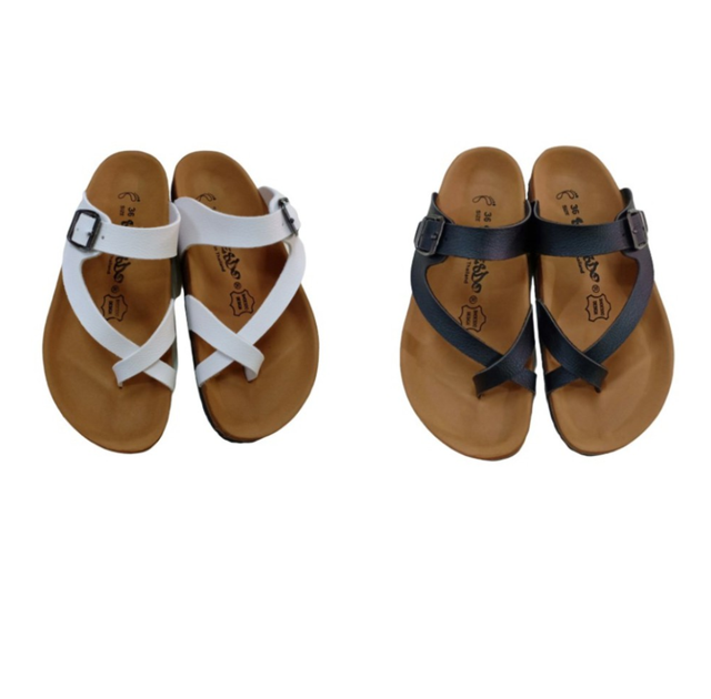 [ มี 2 สี ] ]รองเท้าแตะวินเทจ พื้นน้ำตาลอ่อน (SHOESDO) รุ่น SD 902