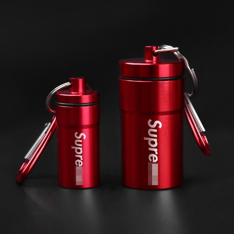 Street Wear sup Fashion Aluminium Mini Portable Ashtray Metal Storage Bottle Small Keychain