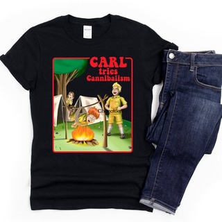 ใหม่ เสื้อยืดผ้าฝ้าย 100% พิมพ์ลายกราฟฟิค Carl Tries Cannibalism สไตล์วินเทจ หกสี ของขวัญวันหยุด สําหรับวันหยุด XS-3XL E