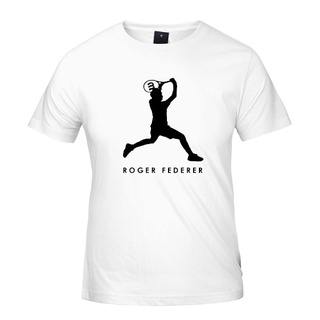 เสื้อยืดแขนสั้น ผ้าฝ้ายแท้ พิมพ์ลายเทนนิส Feder Roger Federer Silhouette สําหรับผู้ชายS-5XL