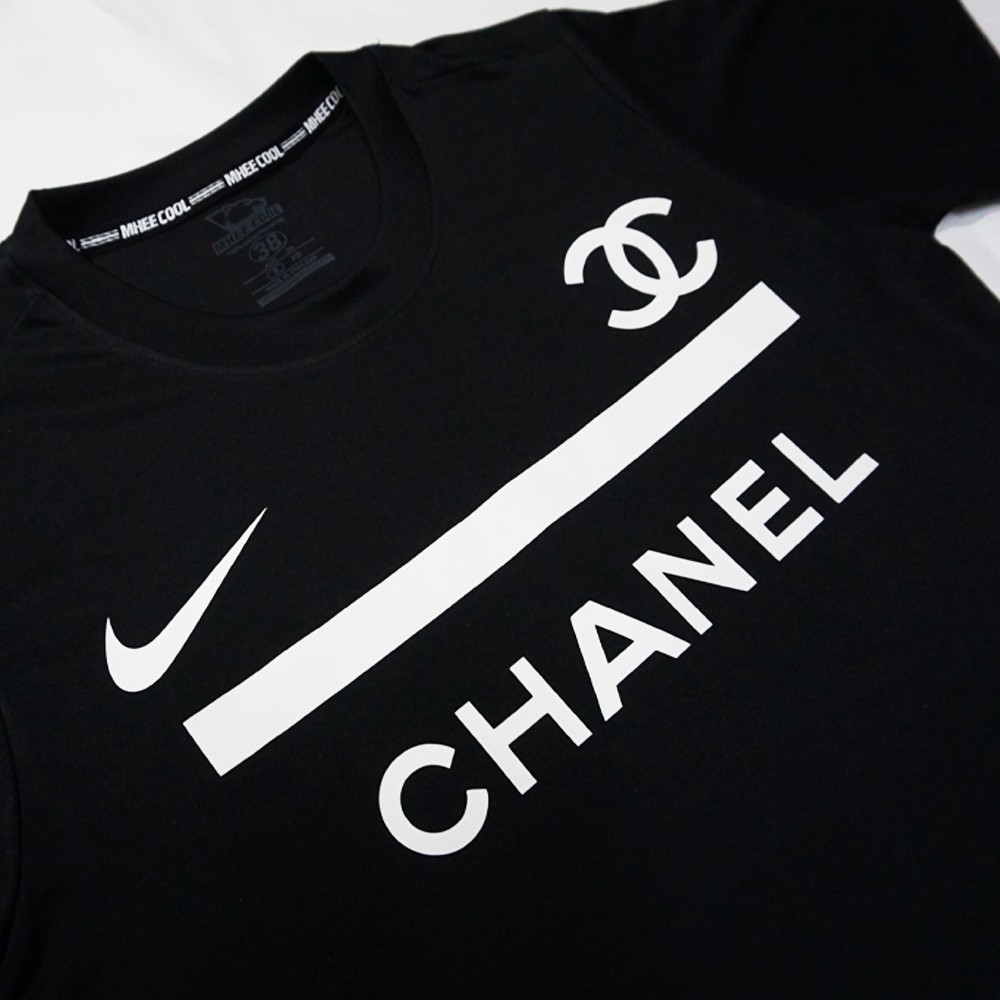 เสื้อ DIY อัดเฟล็ก NIKE X CHANEL(ดำ) | Shopee Thailand