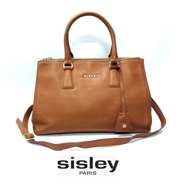 กระเป๋าหนังแท้ Sisley แท้💯ทรงนิยม ถือและสะพาย สภาพดีๆ👍