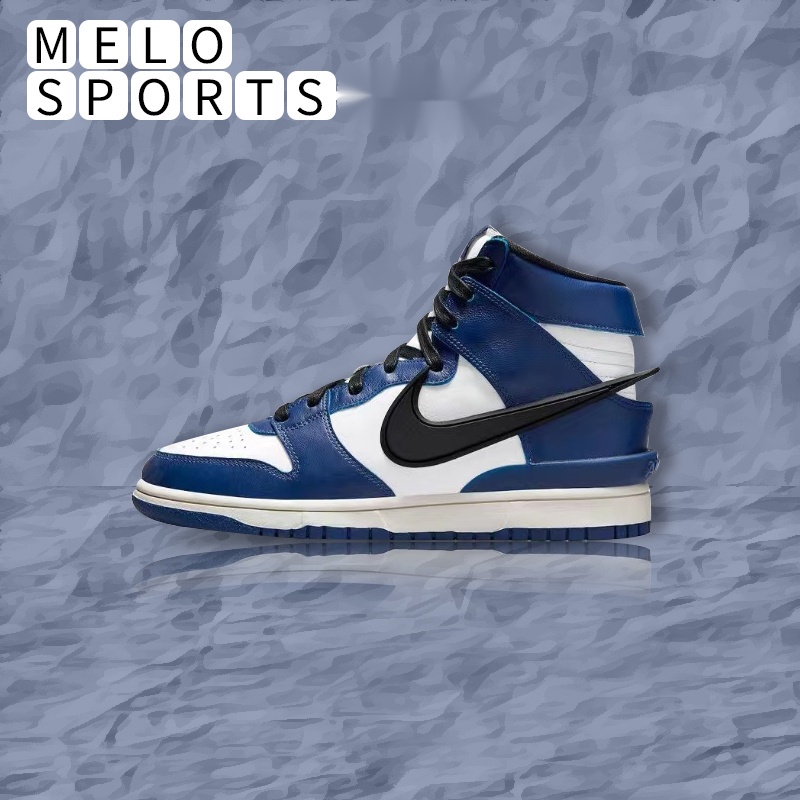 * สินค้าพร้อมส่ง * Nike Dunk High x AMBUSH Co-Branded Royal Blue Women s Sneakers Black Men s CU7544-400 Hot Sale 2D3L