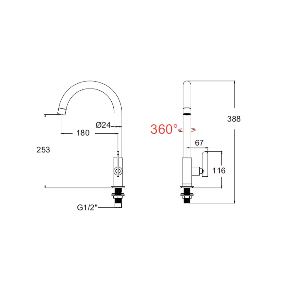 American Standard ก๊อกน้ำเย็นอ่างล้างจาน A-K5602 - รูปที่ 2