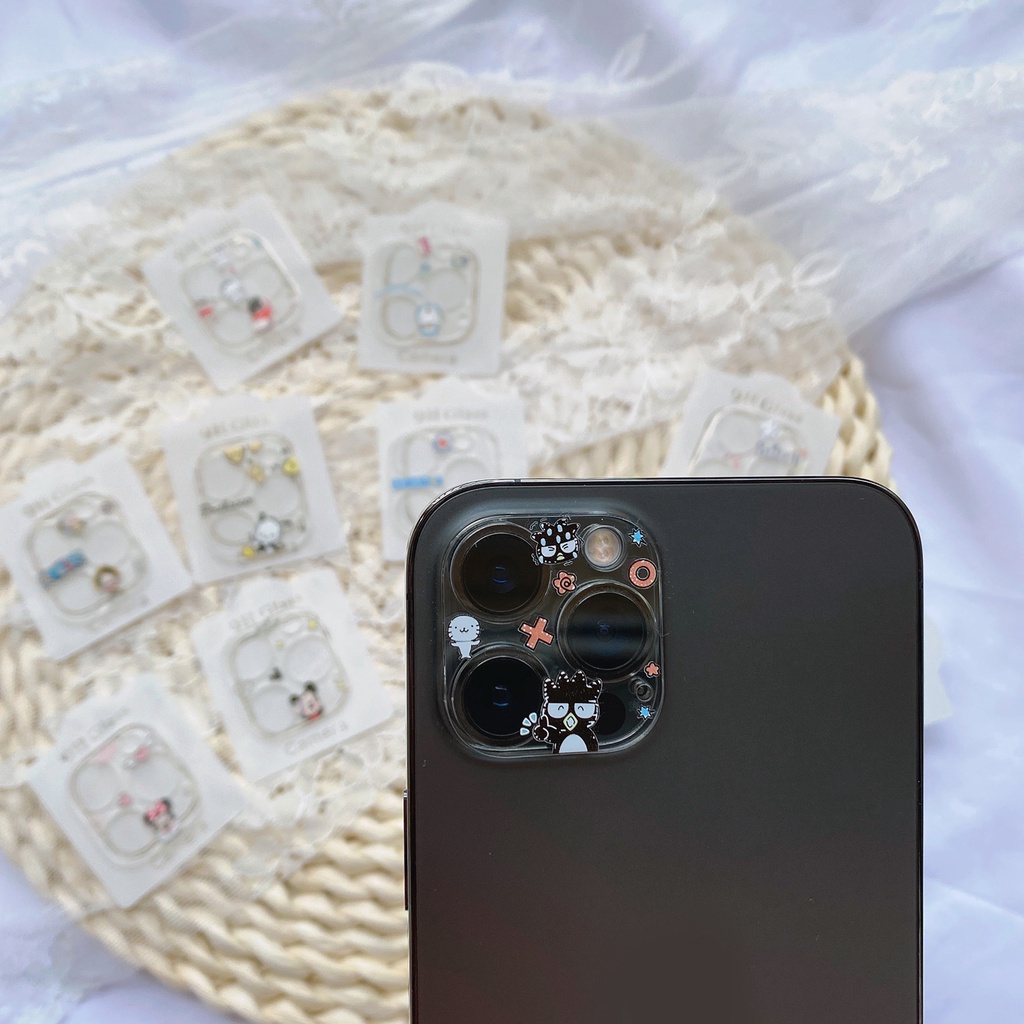 ฟิล์มกันรอยขีดข่วน สําหรับ iPhone 12 11 Mini Pro Max ตัวป้องกันเลนส์กล้อง รวมทุกอย่าง สติกเกอร์การ์ตูนใส - รูปที่ 3