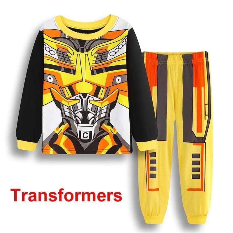 Transformer Bumblebee ชุดนอนผ้าฝ้าย Transformer ชุดนอนเด็กชุด Transformer Baju Tidur 1-7y ชุดนอนผ้าฝ้ายเด็กชาย - รูปที่ 2