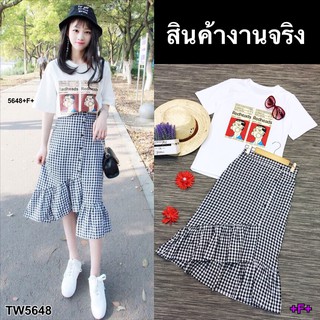 (5648) Set เสื้อผ้าคอตตอน สกรีนลายการ์ตูน