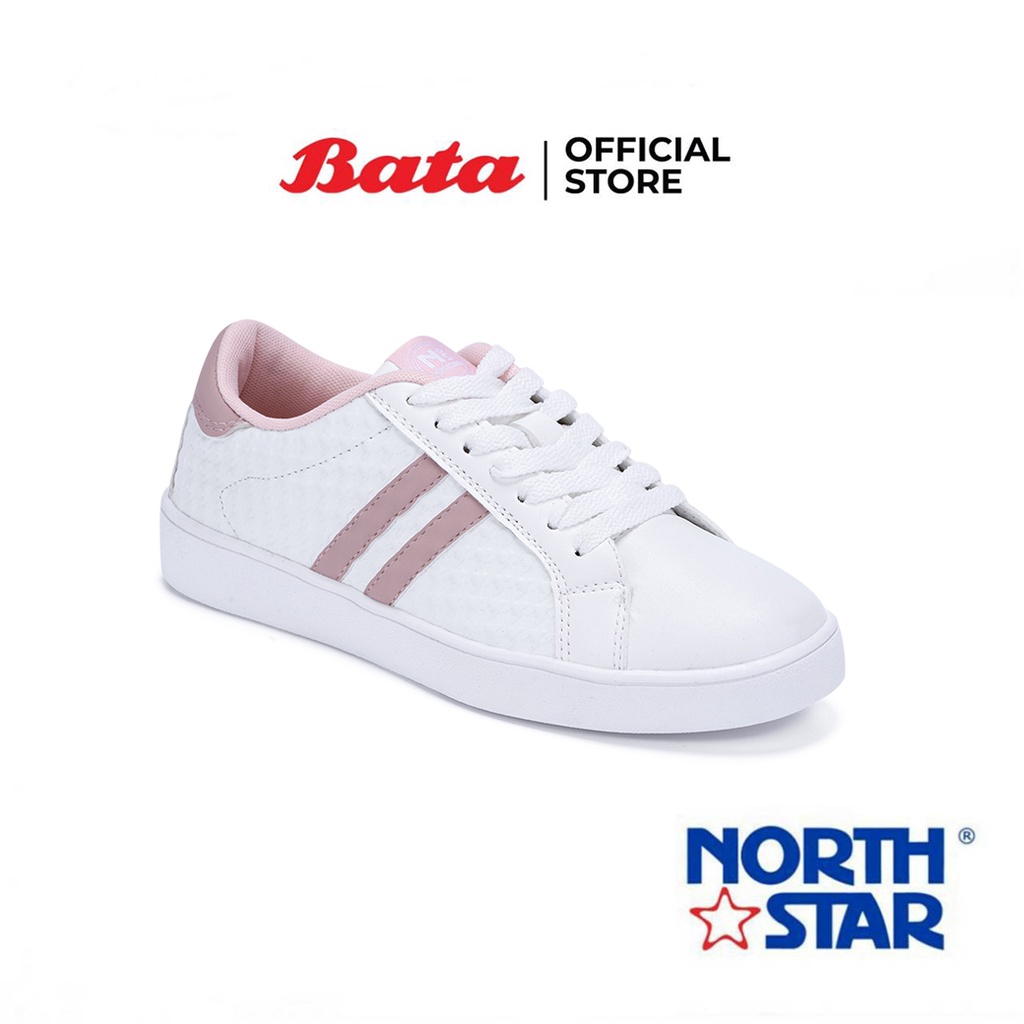 Bata บาจา ยี่ห้อ North Star รองเท้าสนีคเกอร์แฟชั่น ผ้าใบแบบผูกเชือก สวมใส่ง่าย รองรับน้ำหนักเท้า สำหรับผู้หญิง รุ่น Adawn สีขาว 5311505