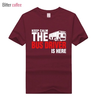 เสื้อยืดโอเวอร์ไซส์เสื้อยืดแขนสั้น คอกลม ผ้าฝ้าย พิมพ์ลาย The Bus Driver Is Here แฟชั่นสําหรับผู้ชายS-4XL