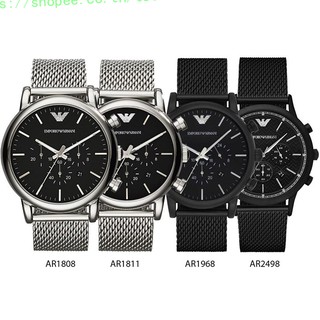 Emporio Armani Silver&amp;Black AR1808 AR1811 AR1968 AR2498 - นาฬิกาแบรนด์เนมแท้ 100% ของแท้ราคาถูก A-83