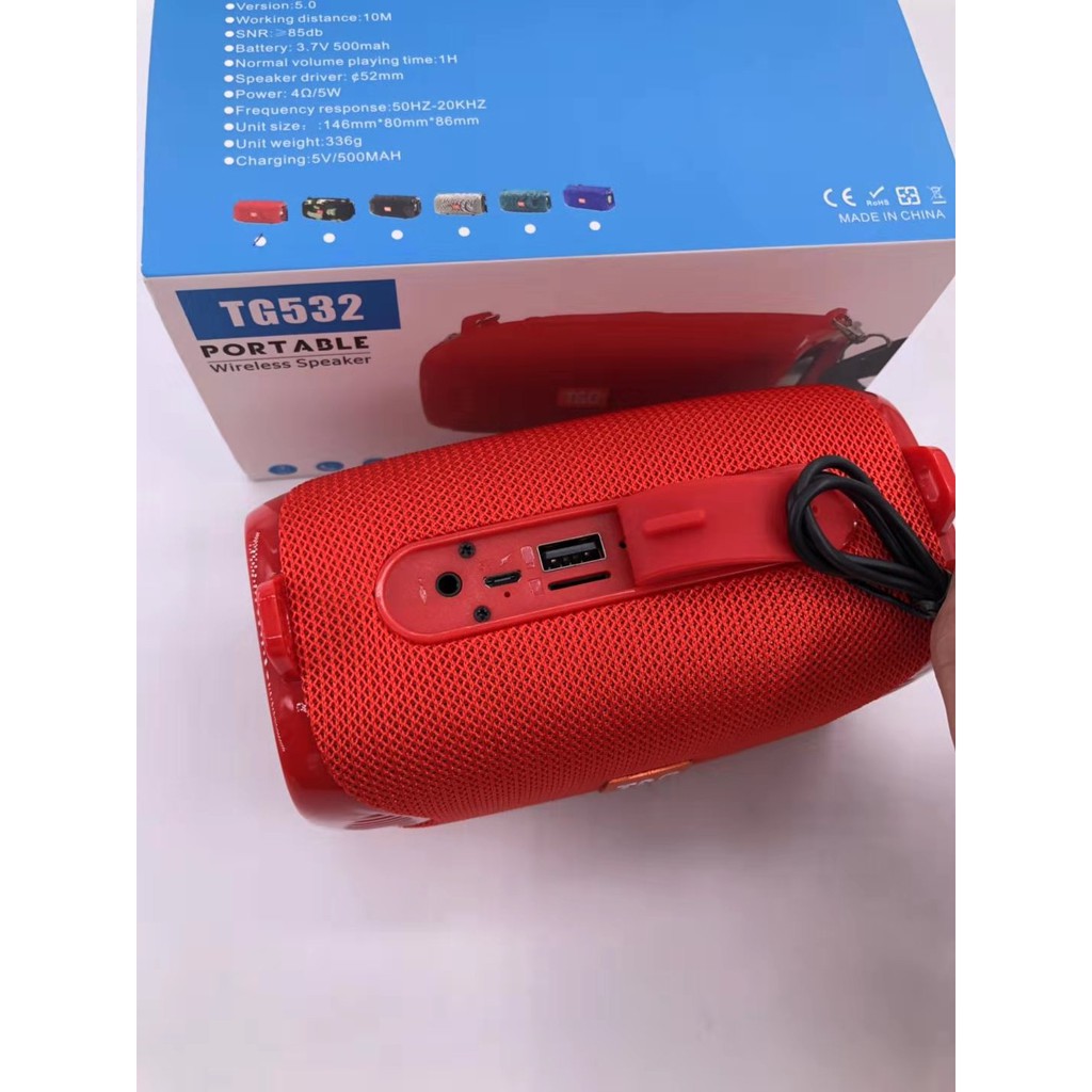 ลำโพงไร้สาย TG-532 พร้อมสายสะพาย รองรับวิทยุ FM เชื่อมต่อ Bluetooth 4.2 ใช้งานต่อเนื่องได้นาน รูปที่ 7