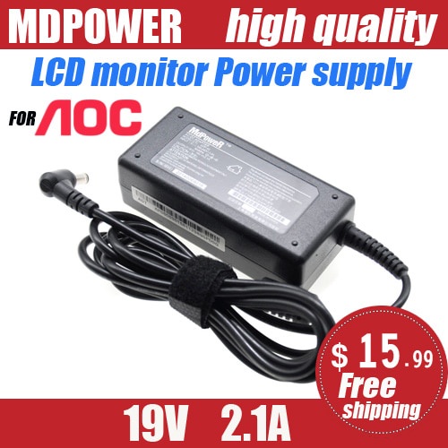 19V 2.1A สําหรับ AOC LCD monitor อะแดปเตอร์ AC แหล่งจ่ายไฟ 19V 1.3A 1.31A 1.84A 1.58A 2.0A I2579V/WS