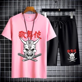 （ส่งจากไทย）ชุดเซ็ทเสื้อยืดแขนสั่ง+กางเกงขาสั้นกีฬา.แฟชั่นนานาชาติลายสวยการ์ตูนน่ารักBD106+DKC106B