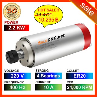 236.✅พร้อมส่ง✅สเปินเดิล Water Spindle 2.2KW/220V LA-2200-220V-4B-ER20 แกนมอเตอร์ CNC Router milling เร้าเตอร์ มิลลิ่ง