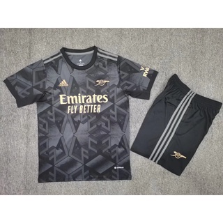 [พร้อมส่ง] เสื้อกีฬาแขนสั้น ลายทีมชาติฟุตบอล Arsenal 22 23 ชุดเยือน สีดํา และกางเกงขาสั้น ไซซ์ S-2XL สําหรับผู้ชาย