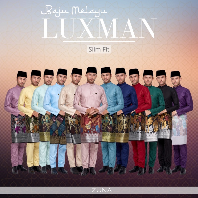 Baju Melayu LUXMAN Moden Slim Fit Kain Cotton Exclusive dari Japan