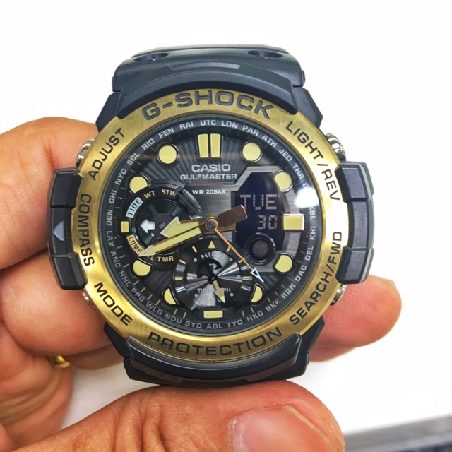 นาฬิกา Casio G-Shock สายนาฬิกาสีดำและสีทองของผู้ชาย GN-1000GB-1A（ประกันศูนย์เซ็นทรัลCMG1）