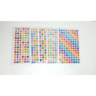 สติ๊กเกอร์กันน้ำ สีสันสดใส ABC,123,ก-ฮ