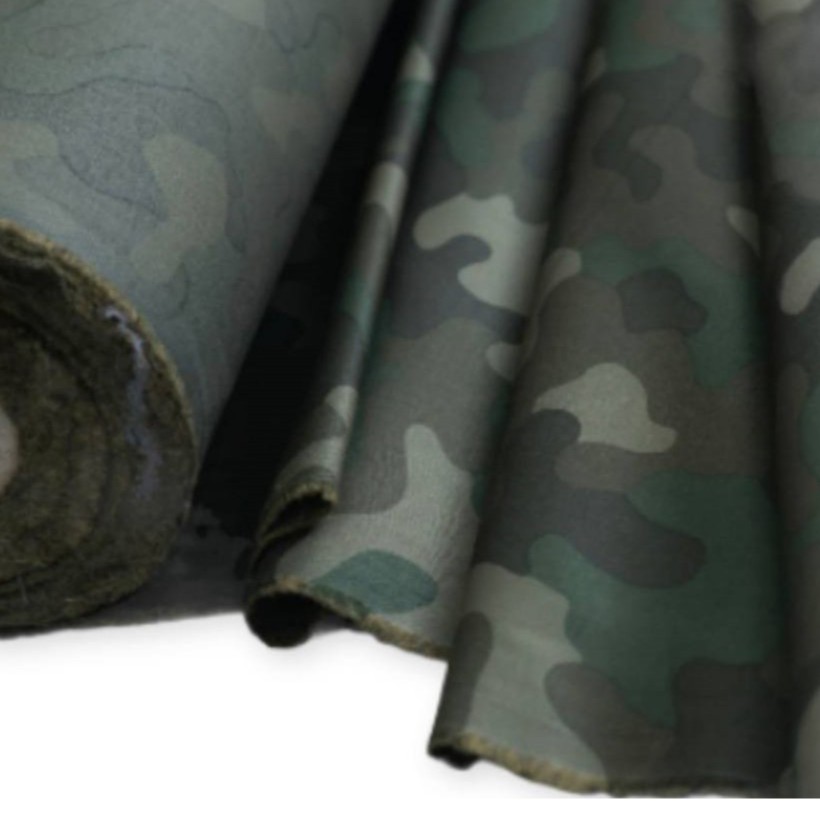 ผ้าคอตอน 100 ผ้าพิมพ์ลายทหารสีเขียวST PT 740