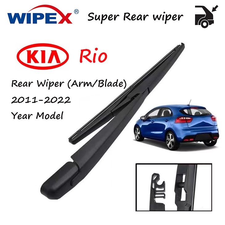 สําหรับ Kia Rio ชุดปัดน้ําฝนด้านหลัง 11 "สําหรับ 2011 ถึง 2022 รุ่น RIO Hatchback Clean Car Back Window Wipers (แขน/ใบมีด) จาก wipex