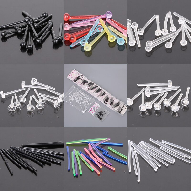 ต่างหูพลาสติกสีรุ้งสําหรับผู้หญิง 100 ชิ้น / แพ็ค - รูปที่ 4