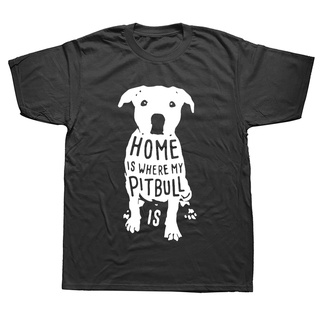 เสื้อยืดแขนสั้น ผ้าฝ้าย พิมพ์ลาย Is Where My Pitbull Is Quote Xmas Christmas สําหรับผู้ชายS-5XL