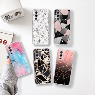 สีสันเรียบง่าย เคส VIVO Y76 Y76s Y74s 5G เคสโทรศัพท์เคสกันกระแทกซิลิโคนใสนุ่มเต็มกล้องปก 301-1